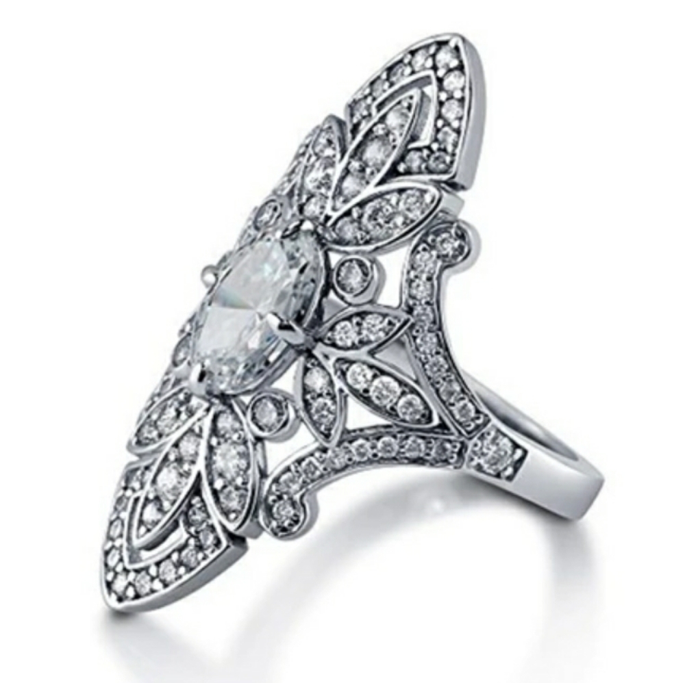 New Silver Vintage Statement Ring - Picture 5 of 5